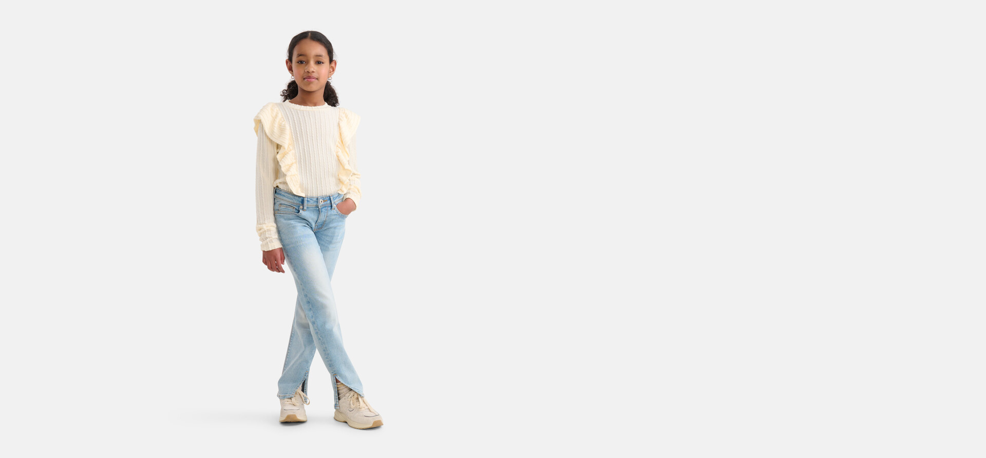 Straight Split Denim Jeans SHOEBY GIRLS