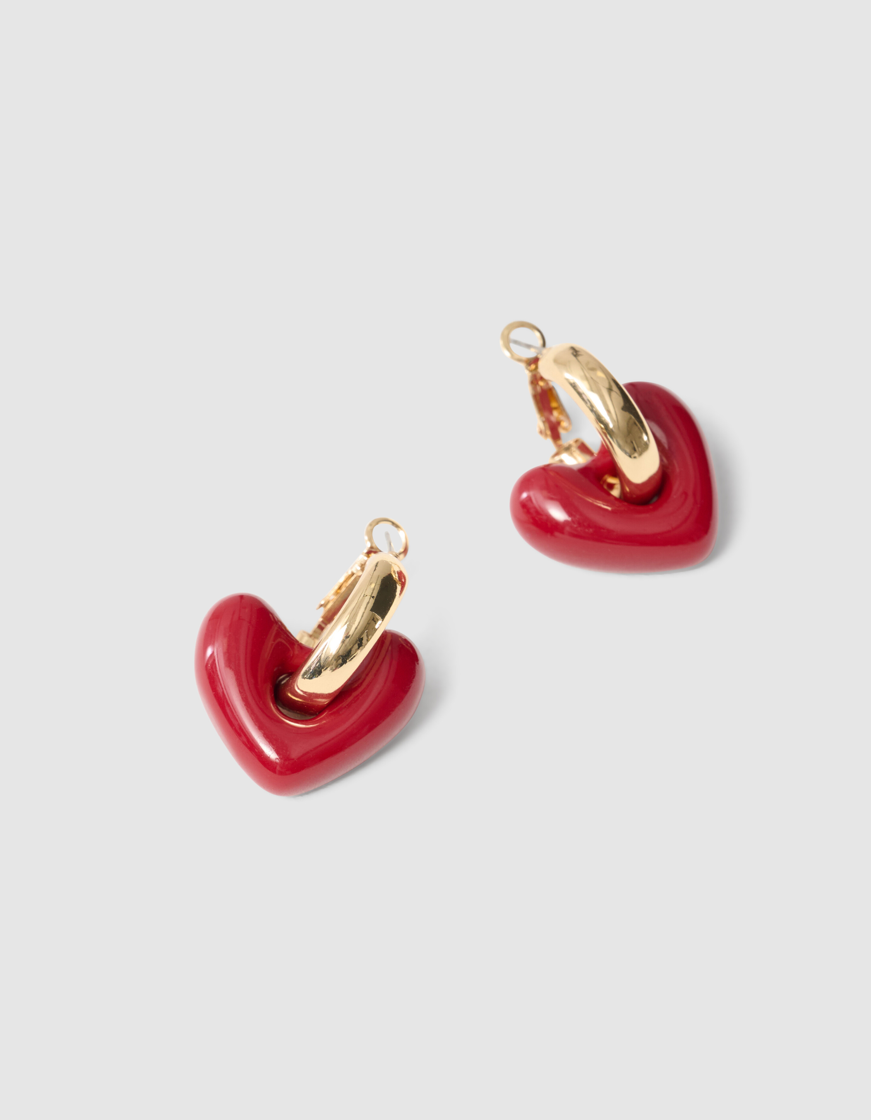 Kleine Herz Creolen Ohrringe Rot SHOEBY ACCESSOIRES