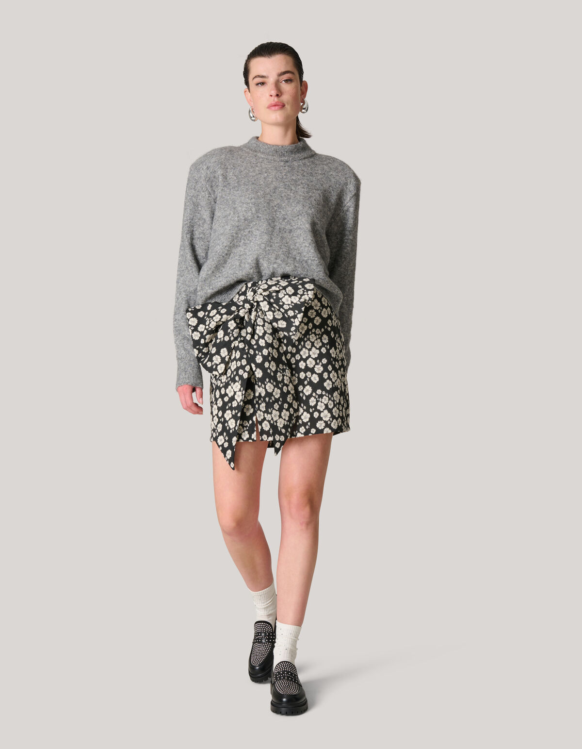 Jacquard-Minirock Schwarz/Weiß SHOEBY WOMEN