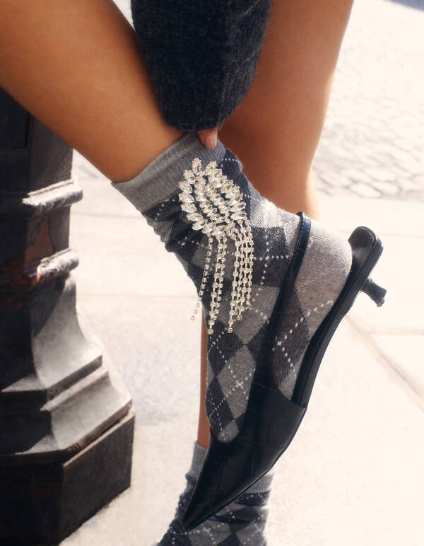 Strass-Brosche, Ohrringe Silber SHOEBY ACCESSOIRES