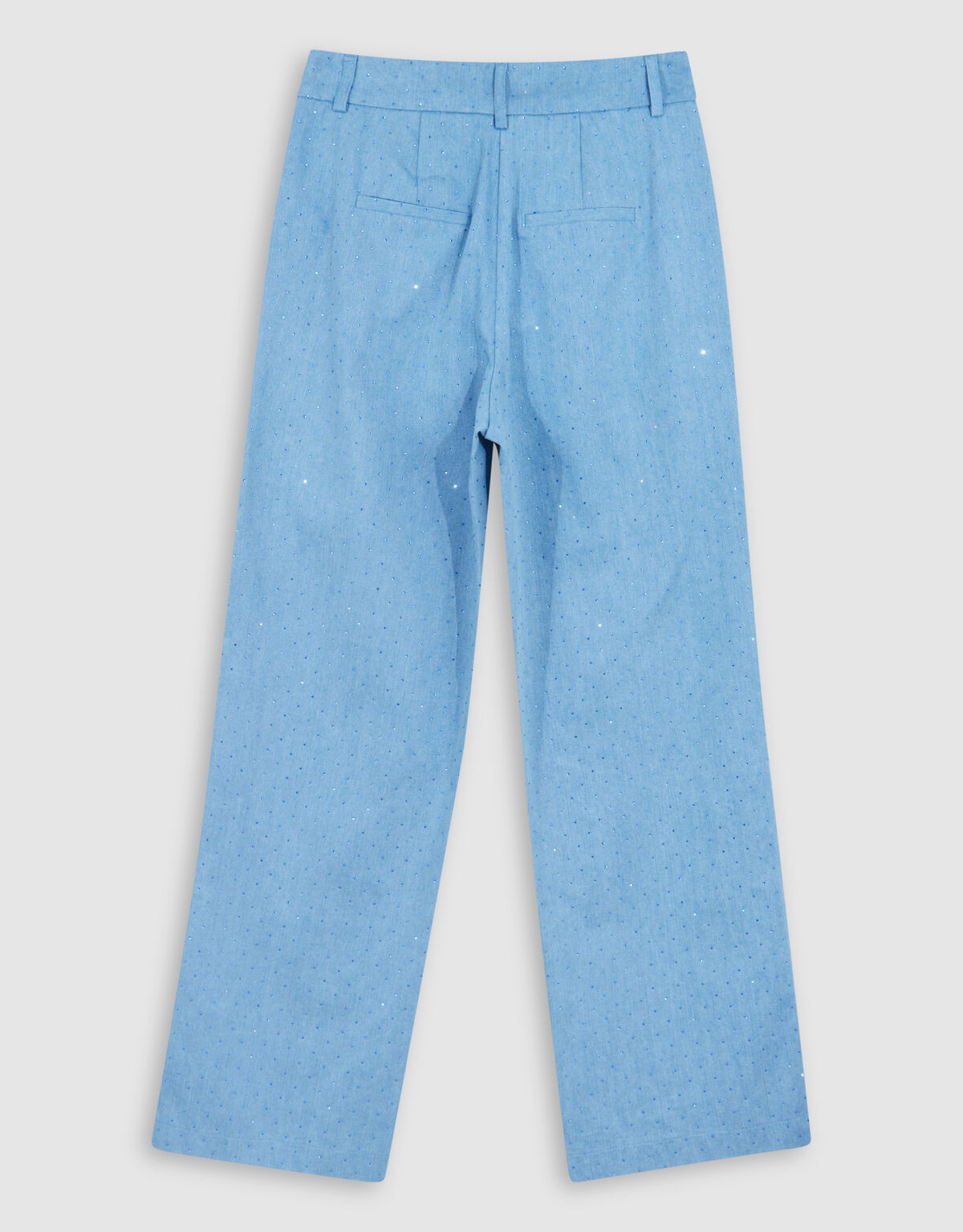 Strass Denim Hose mit weitem Bein Blau SHOEBY WOMEN