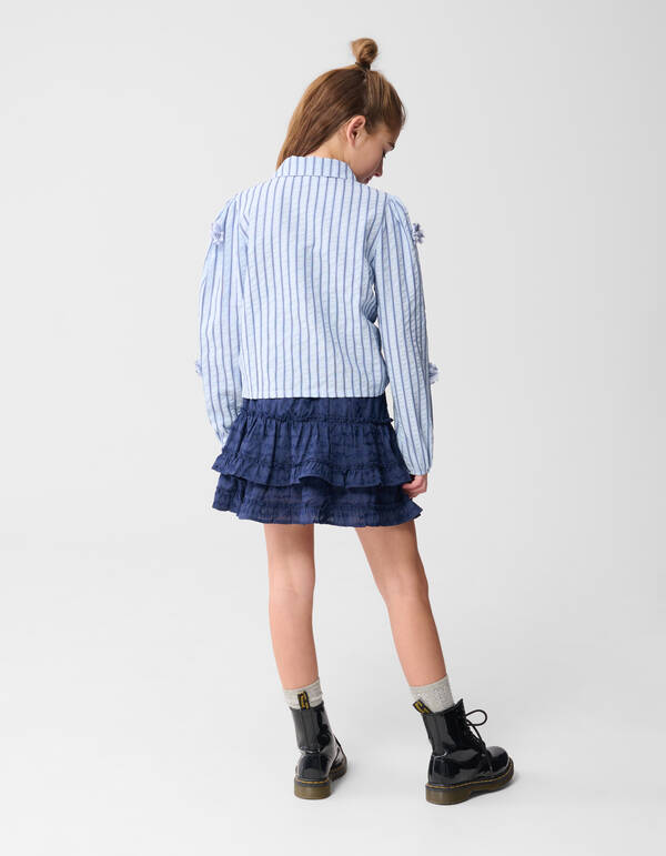 Pinstripe Flower Blouse Blau SHOEBY GIRLS
