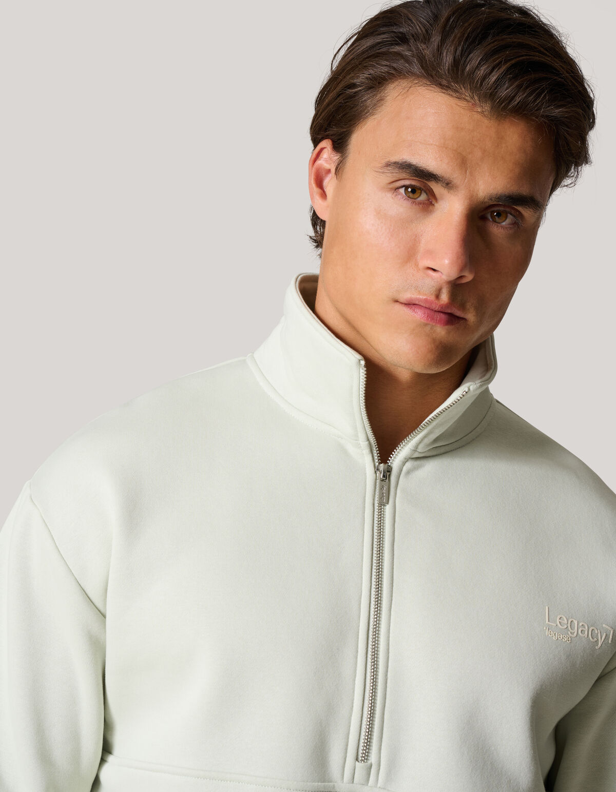 Pullover mit Rei&szlig;verschluss Grau SHOEBY MEN