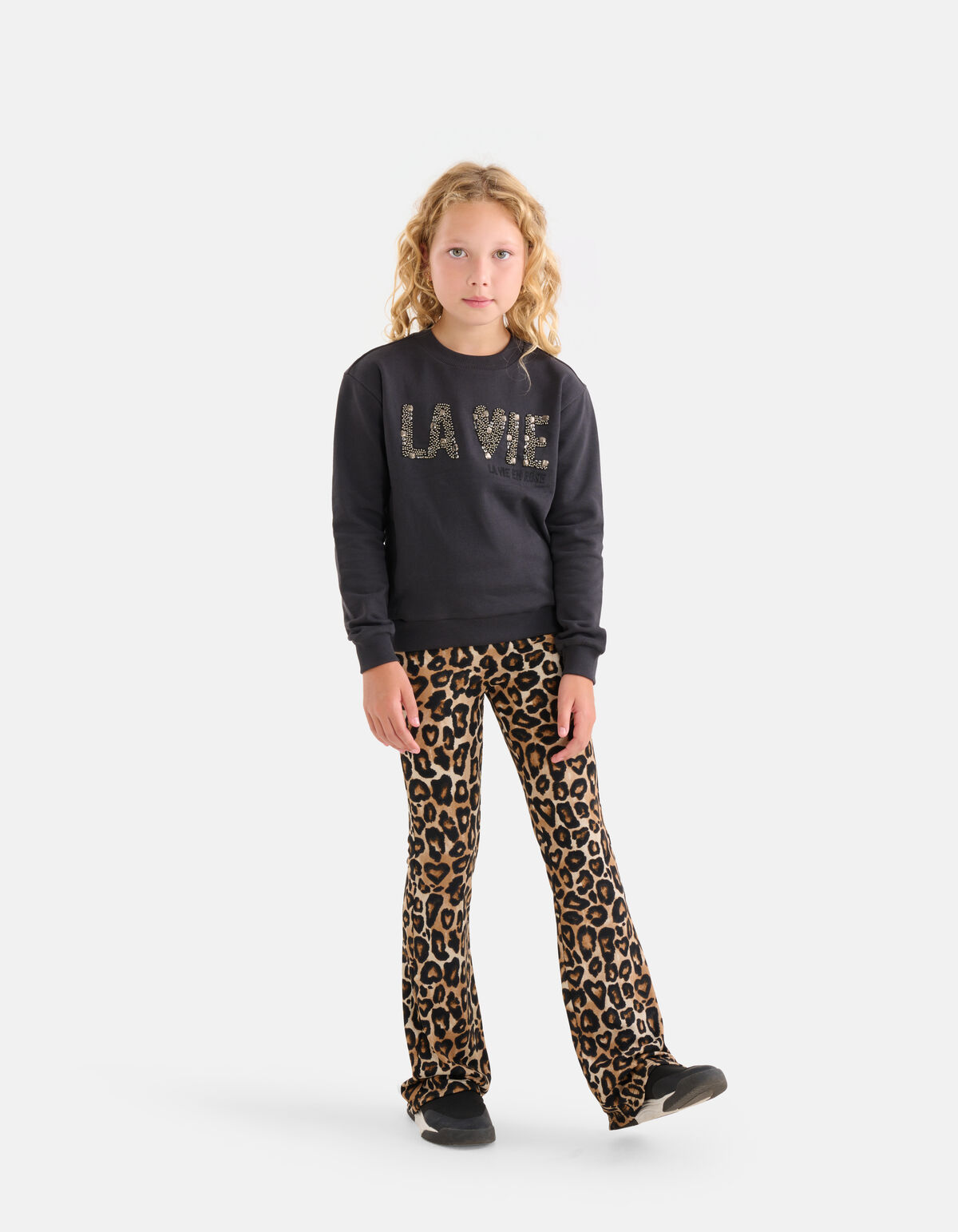 Ausgestellte Leoparden-Leggings Braun SHOEBY GIRLS