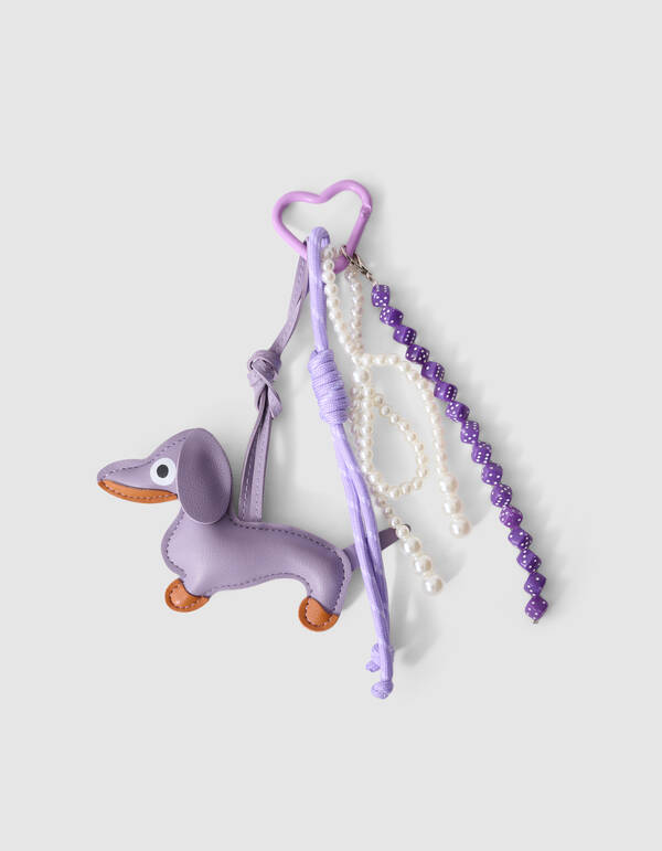 Lustiger Hund Schl&uuml;sselanh&auml;nger Lila SHOEBY ACCESSOIRES