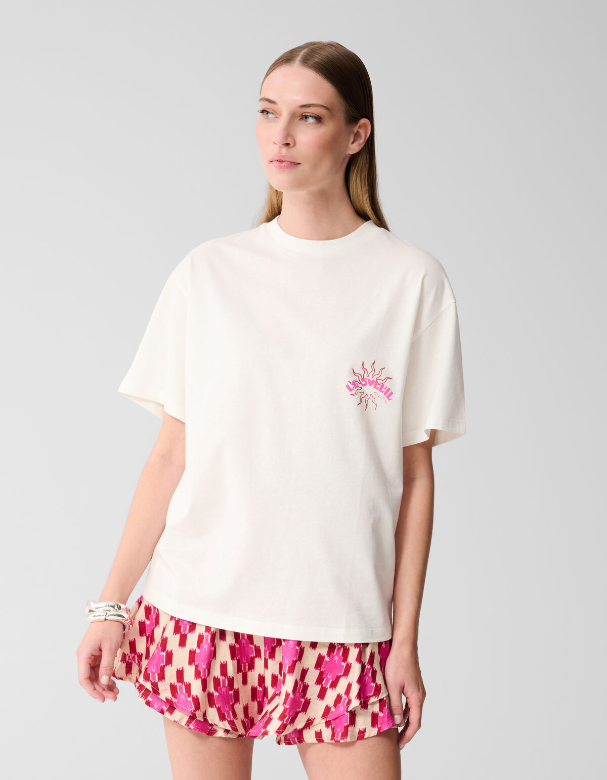 Sun Artwork T-shirt Off White SHOEBY WOMEN