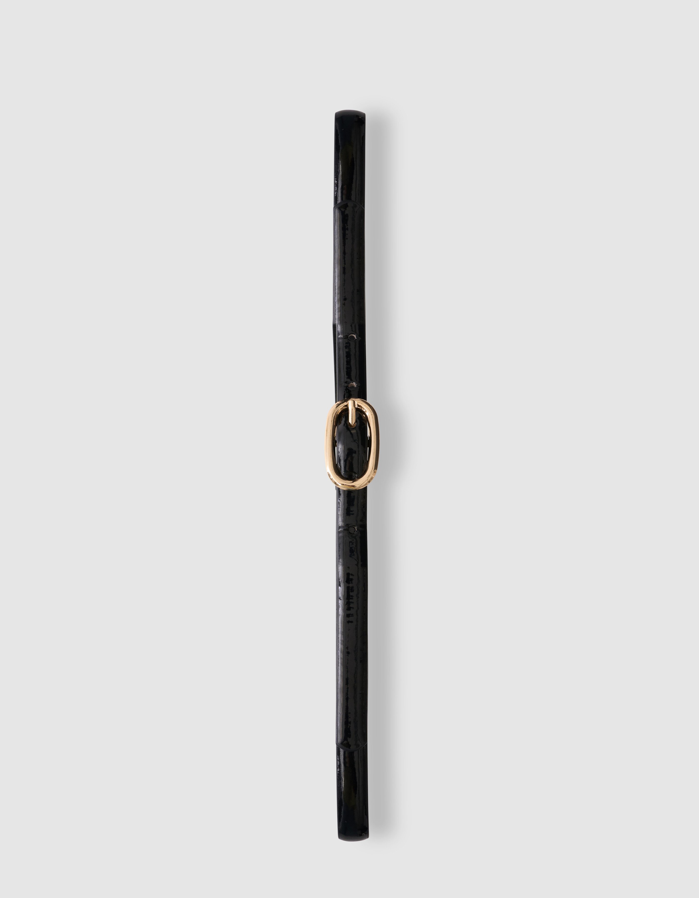 Schmale G&uuml;rtel Schwarz/Gold SHOEBY ACCESSOIRES