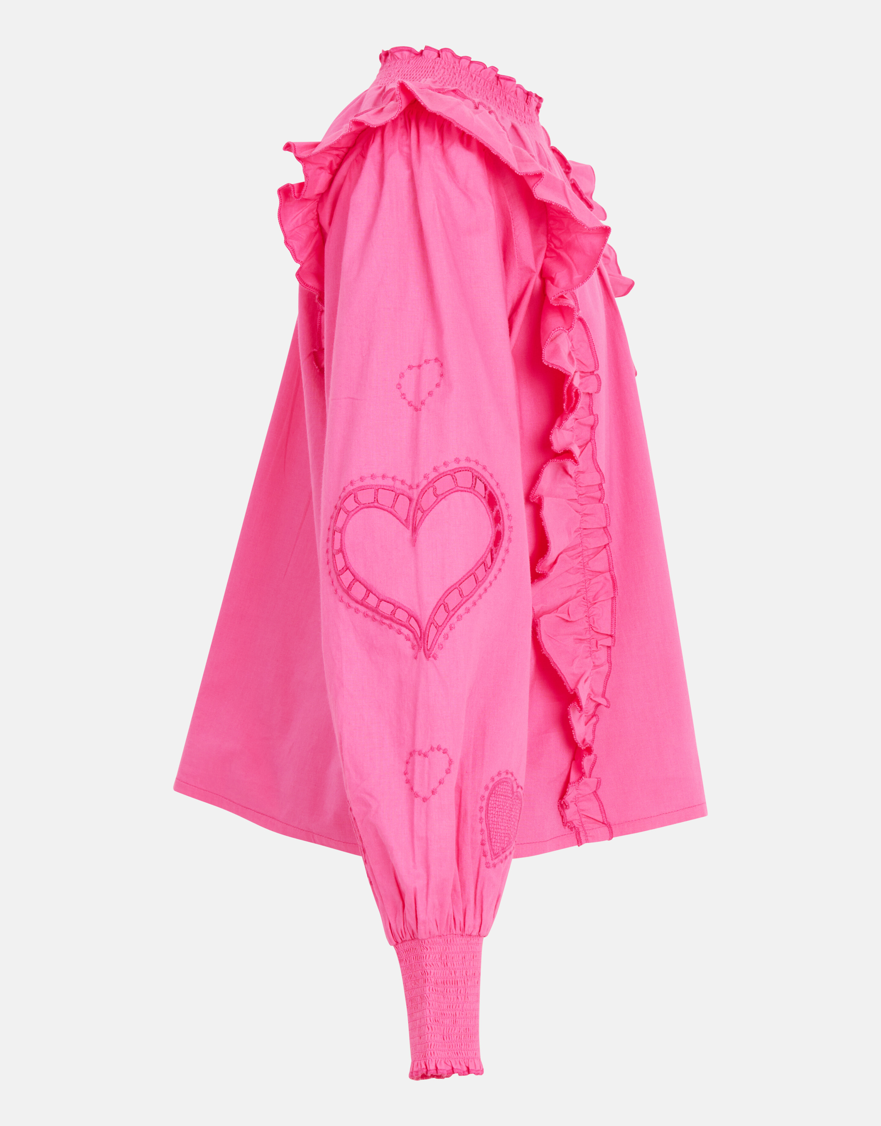 Popeline-Stickerei Bluse Rosa SHOEBY GIRLS