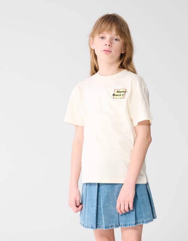 Flammenkunst T-Shirt Gebrochen Wei&szlig; SHOEBY GIRLS