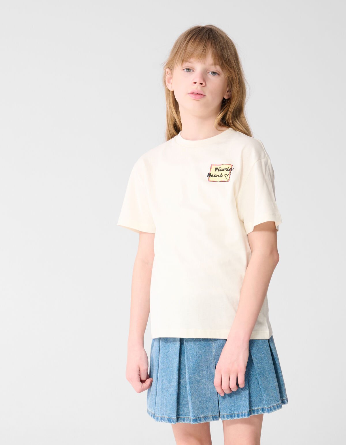 Flammenkunst T-Shirt Gebrochen Wei&szlig; SHOEBY GIRLS