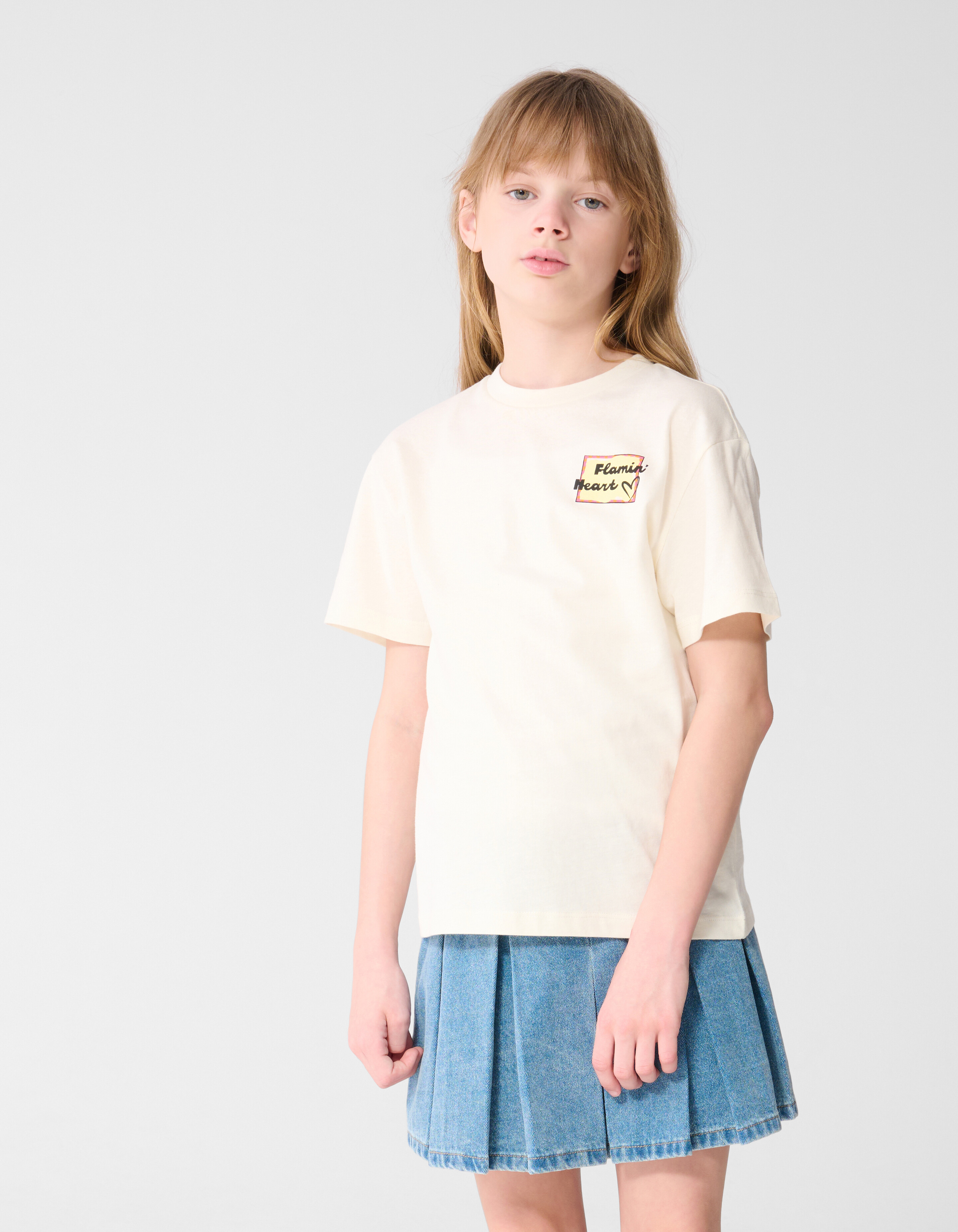 Flammenkunst T-Shirt Gebrochen Wei&szlig; SHOEBY GIRLS