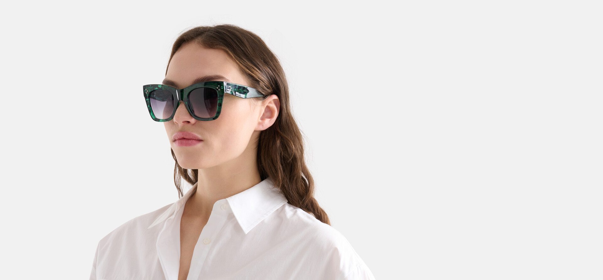 Große Cateye Sonnenbrille Grün SHOEBY ACCESSOIRES