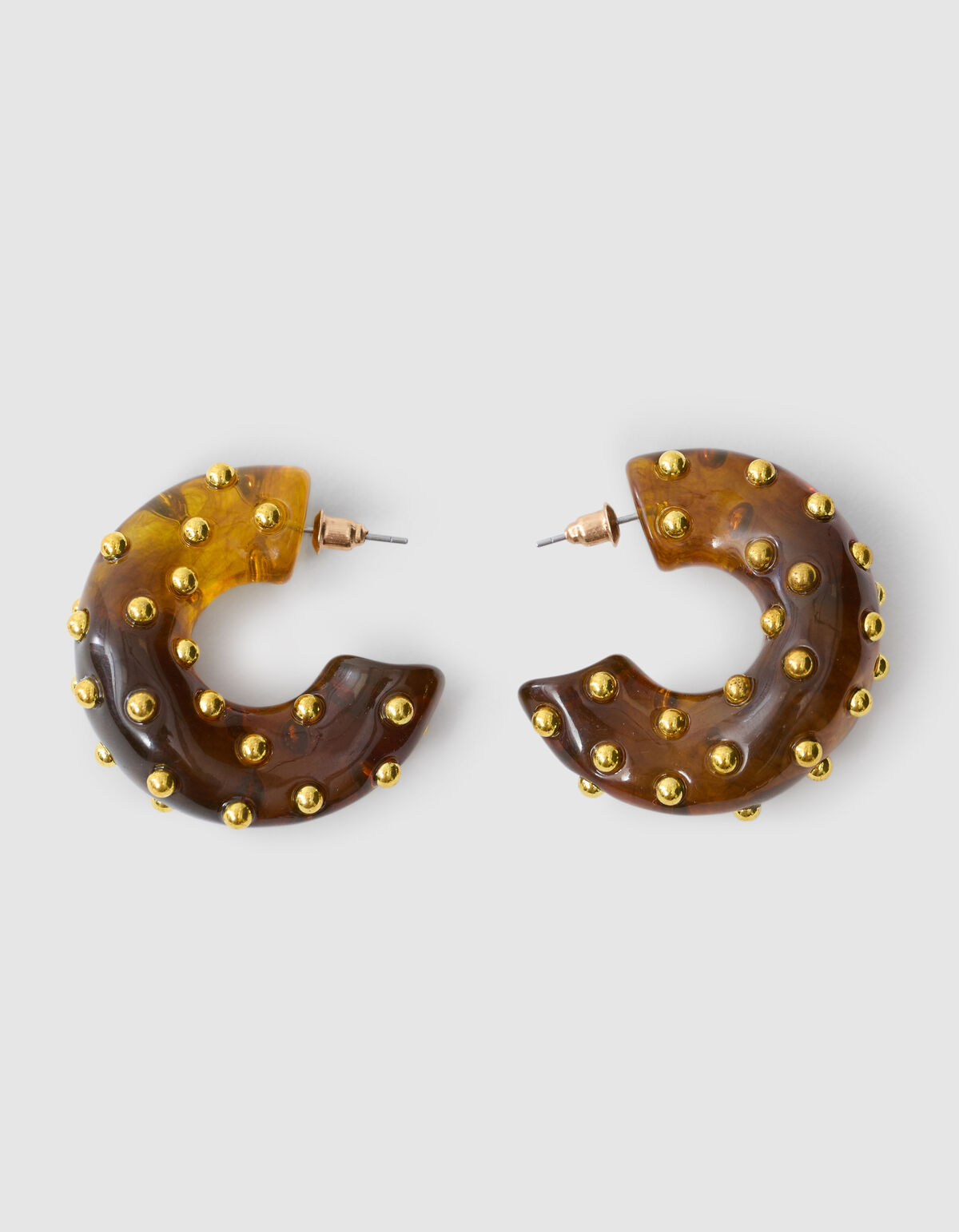 Studded Hoops Ohrringe Braun SHOEBY ACCESSOIRES