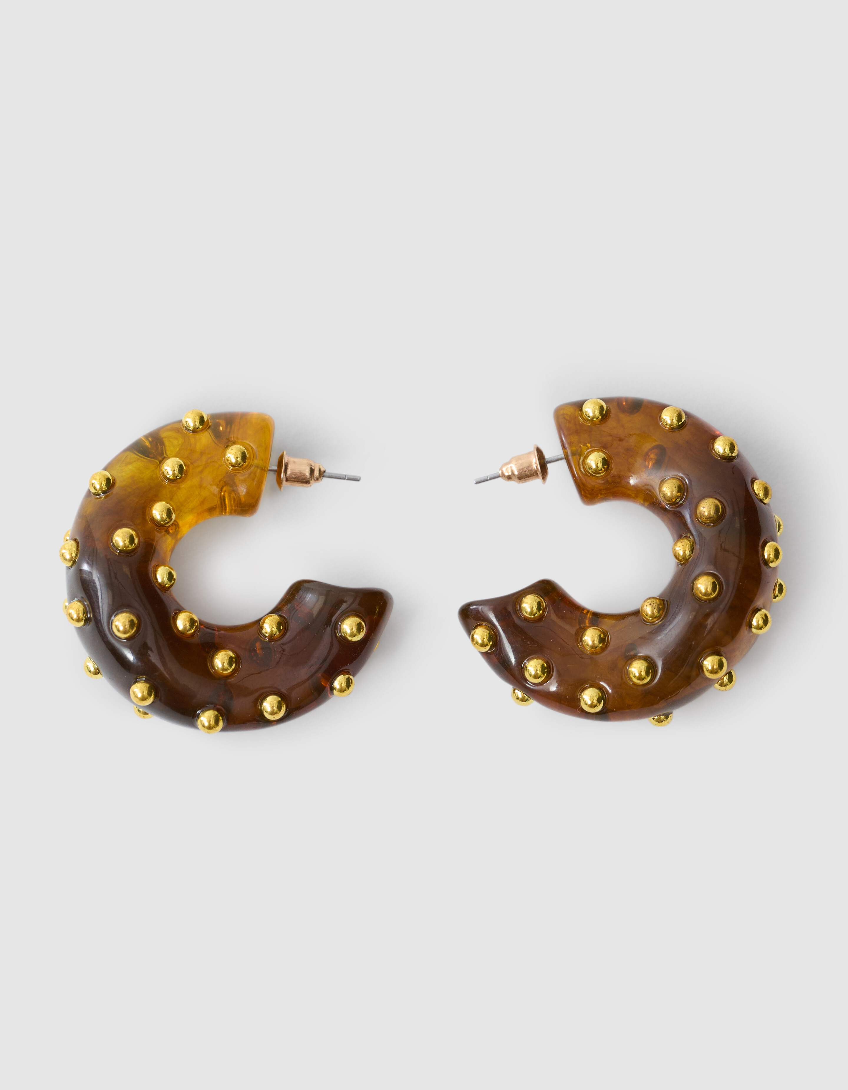 Studded Hoops Ohrringe Braun SHOEBY ACCESSOIRES