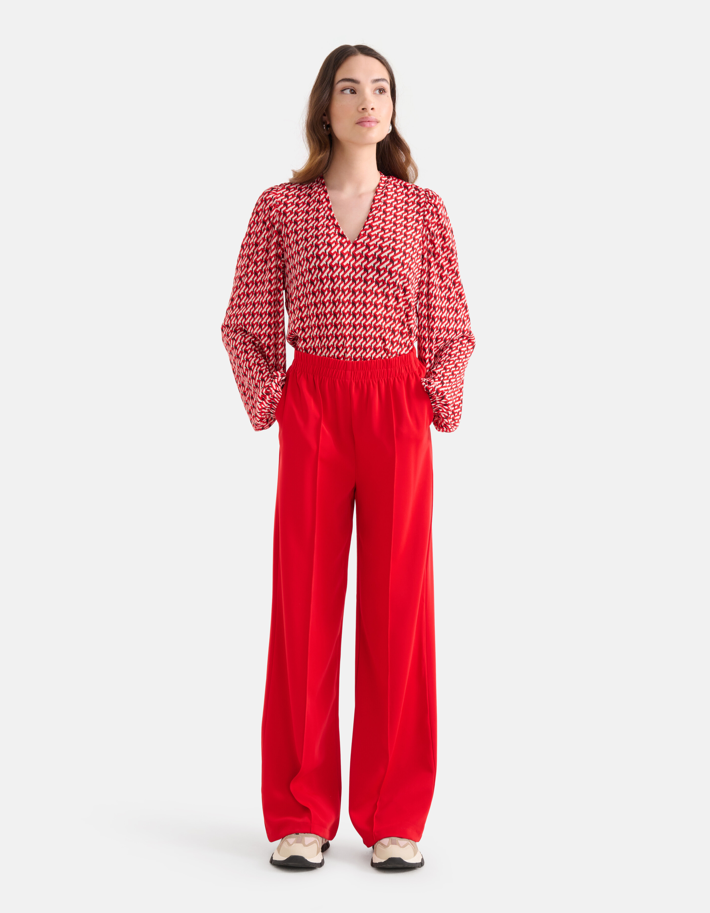 Basic-Hose mit weitem Bein Rot SHOEBY WOMEN