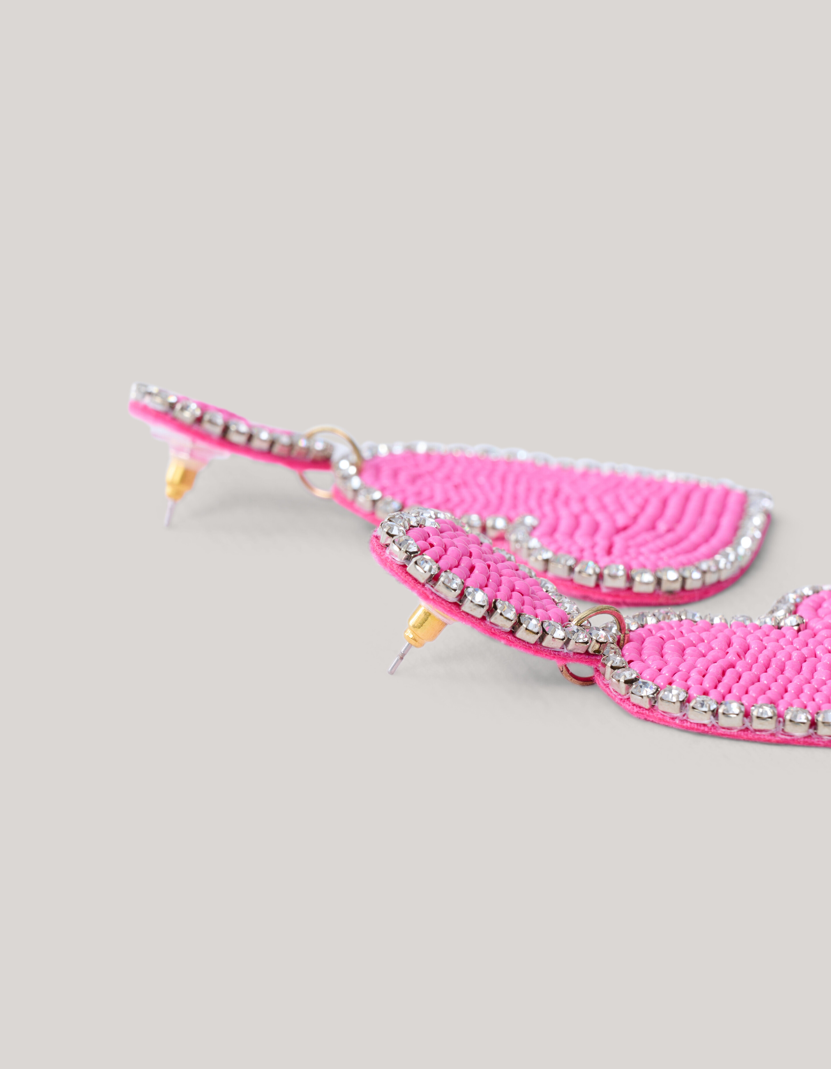 Doppelherz-Ohrringe Rosa SHOEBY ACCESSOIRES