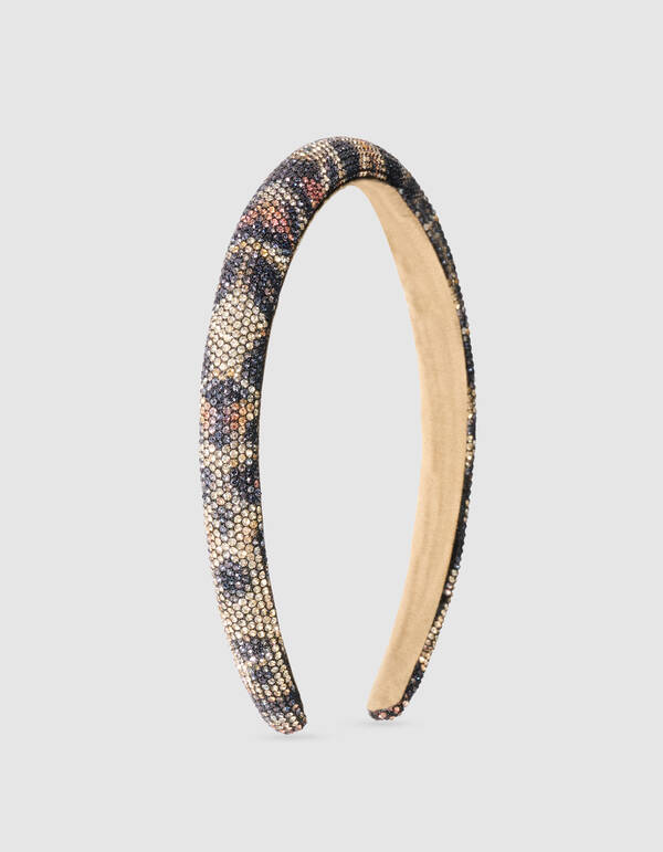 Strass Leopard Haarband Braun SHOEBY ACCESSOIRES