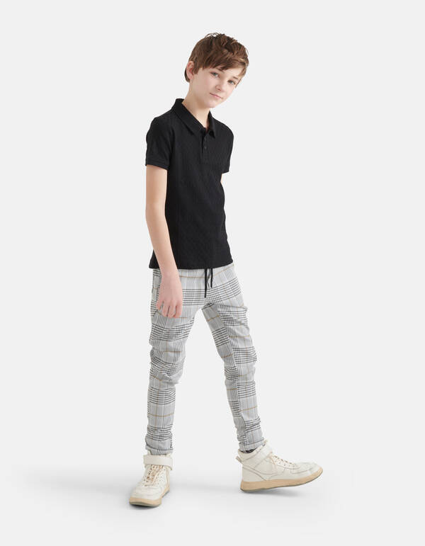 Block Struktur Poloshirt Schwarz SHOEBY BOYS