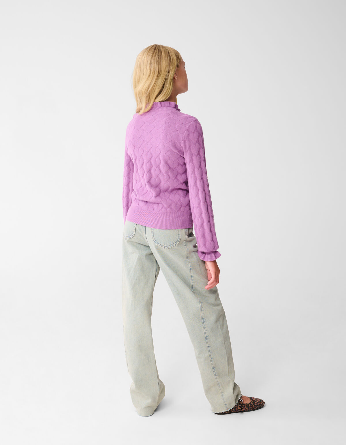 Stricktop mit Herzmotiv Lila SHOEBY GIRLS