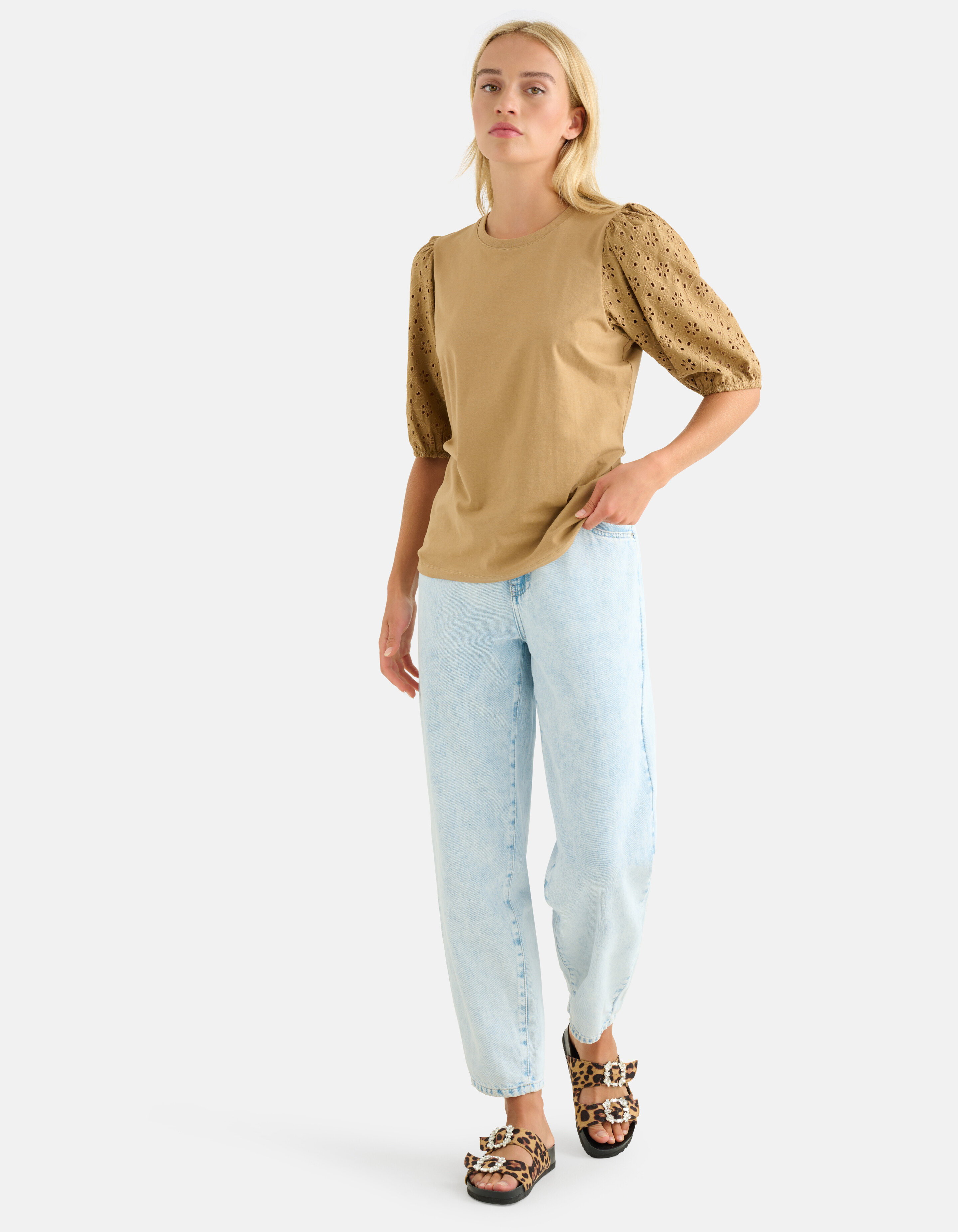 Besticktes Top Beige SHOEBY WOMEN