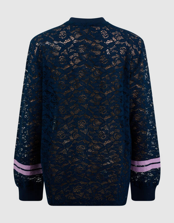 Baseball-Top mit Spitze, dunkelblau SHOEBY GIRLS