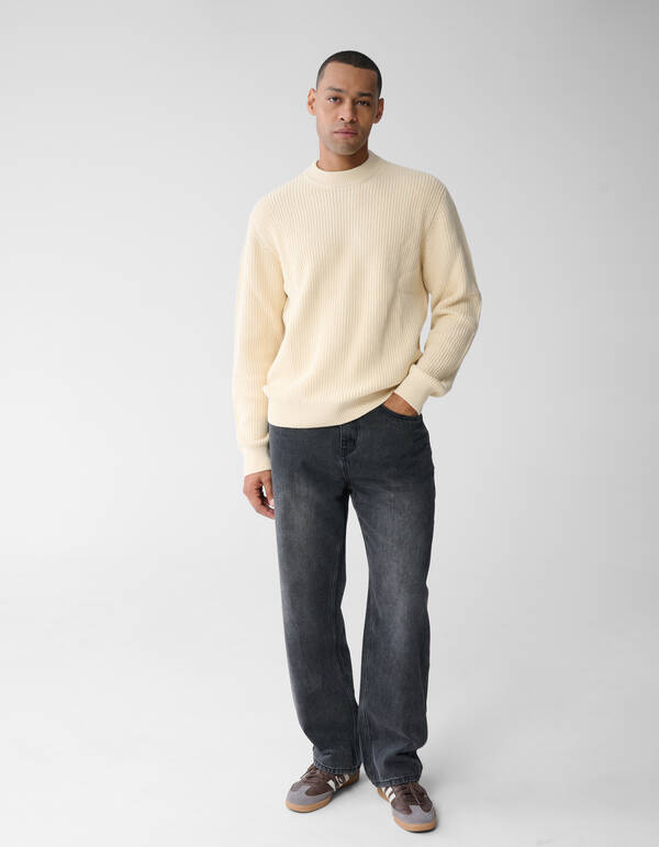 Rundhals-Strickpullover Sand SHOEBY MEN