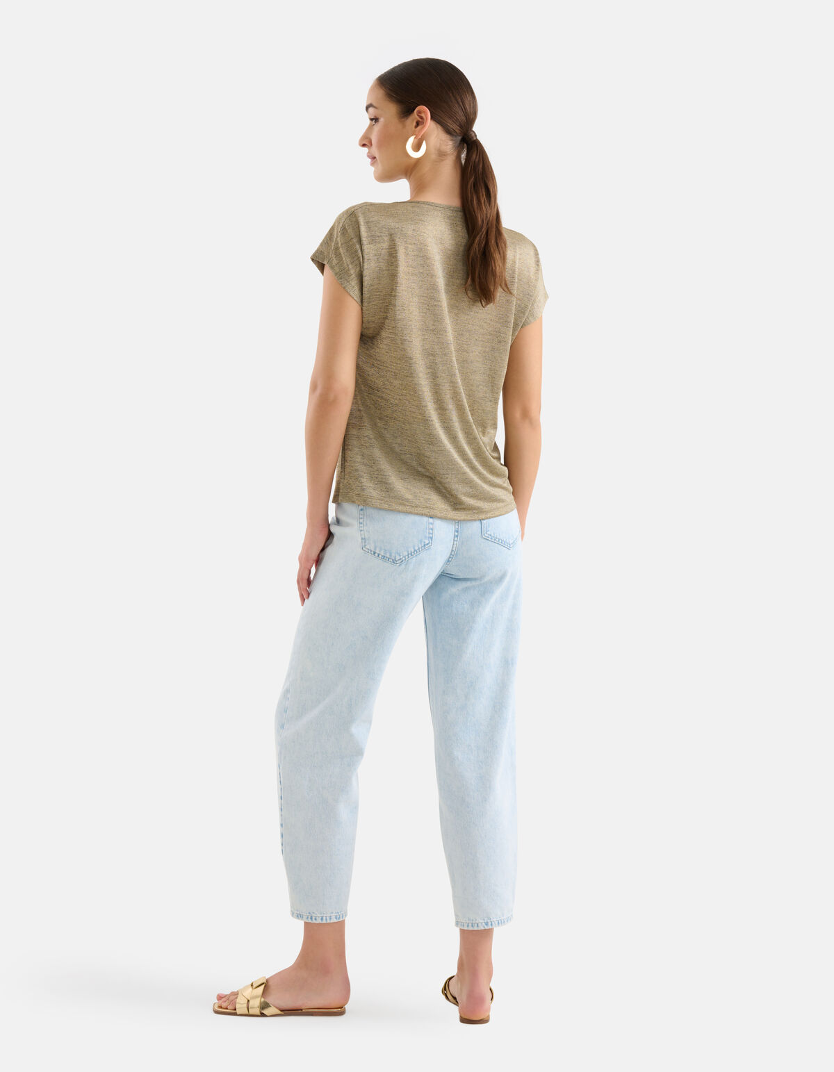 Drapiertes Glitzer-Top Gold SHOEBY WOMEN