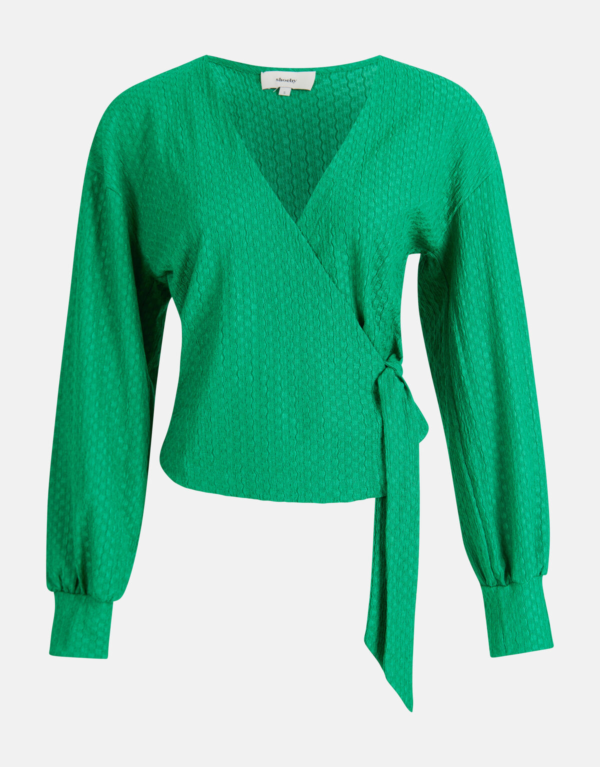 Crinkle Wrap Top Grün SHOEBY WOMEN
