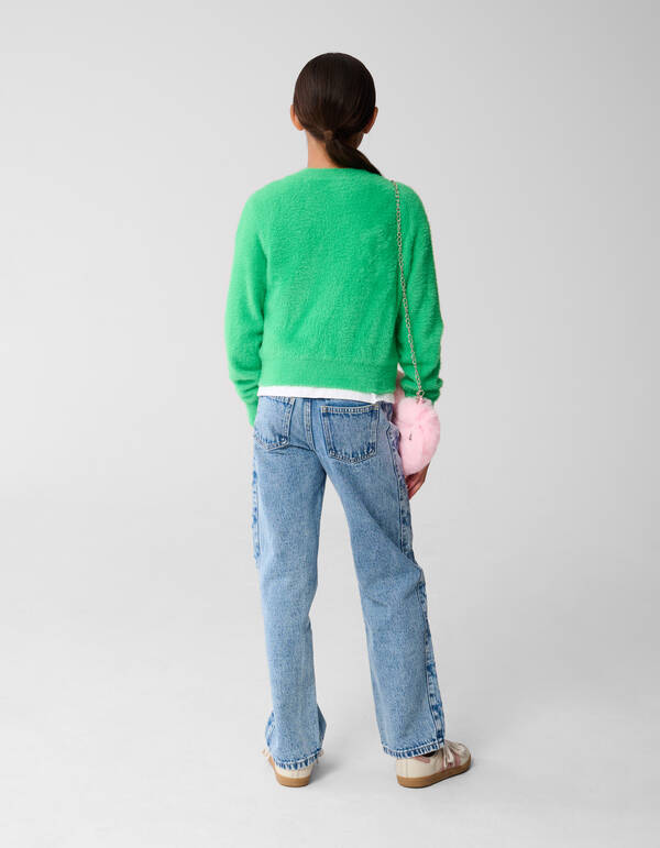 Hairy Strass Cardigan Green SHOEBY GIRLS