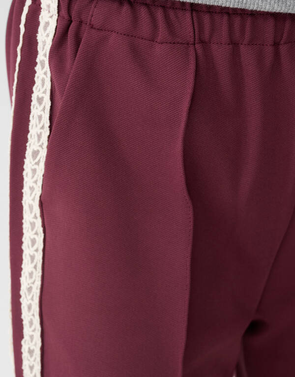 Sportliche Hose mit weitem Bein Dunkelrot SHOEBY GIRLS