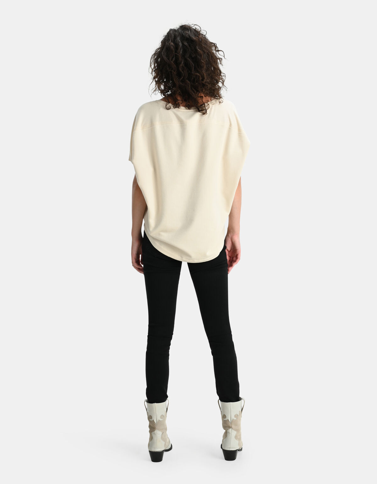 T-Shirt aus Baumwolle Beige SHOEBY WOMEN