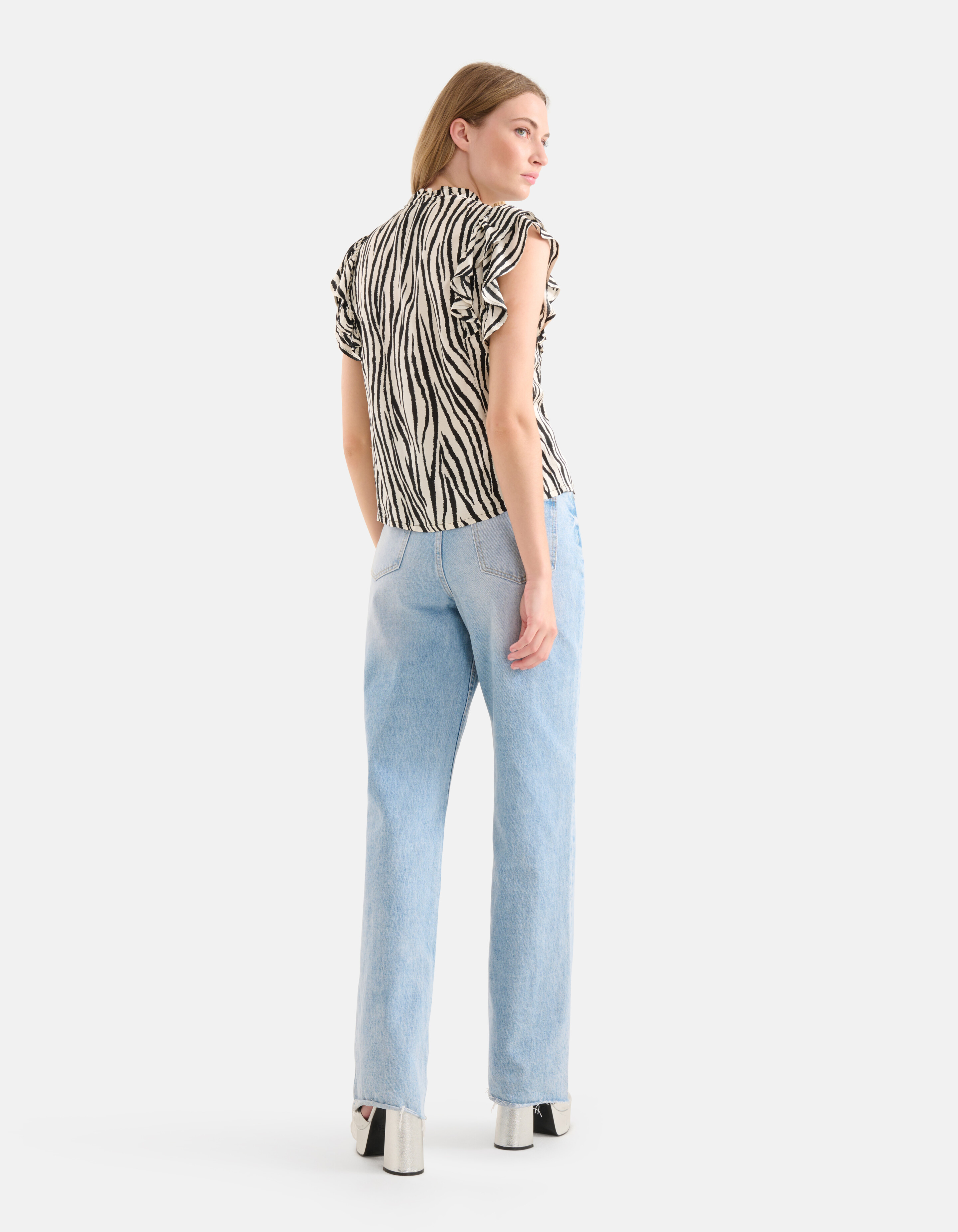 Top mit Zebradruck Schwarz/Weiß SHOEBY WOMEN