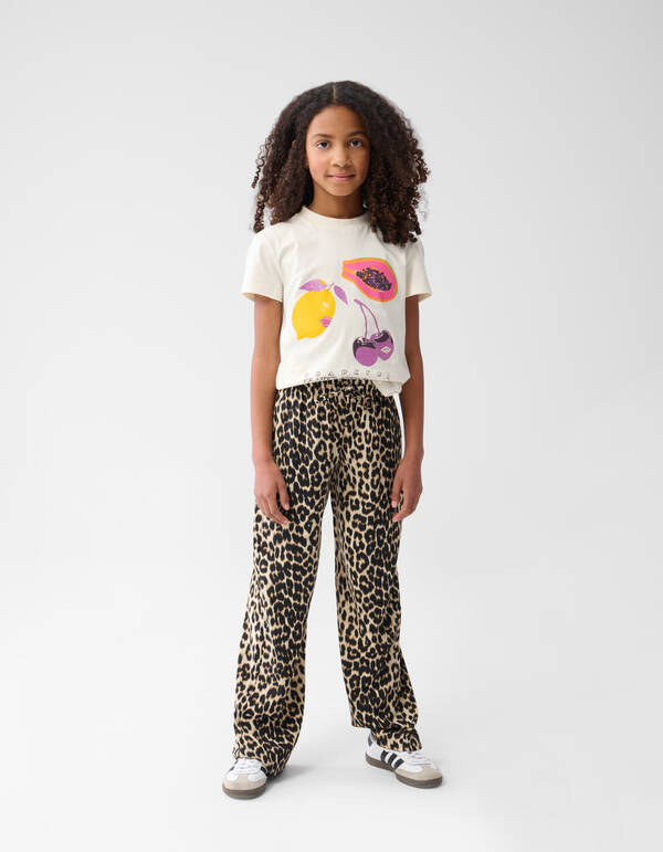 Leopardenhose mit weitem Bein Braun SHOEBY GIRLS