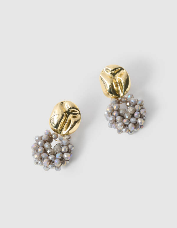 Perlen Runde Ohrringe Grau SHOEBY ACCESSOIRES