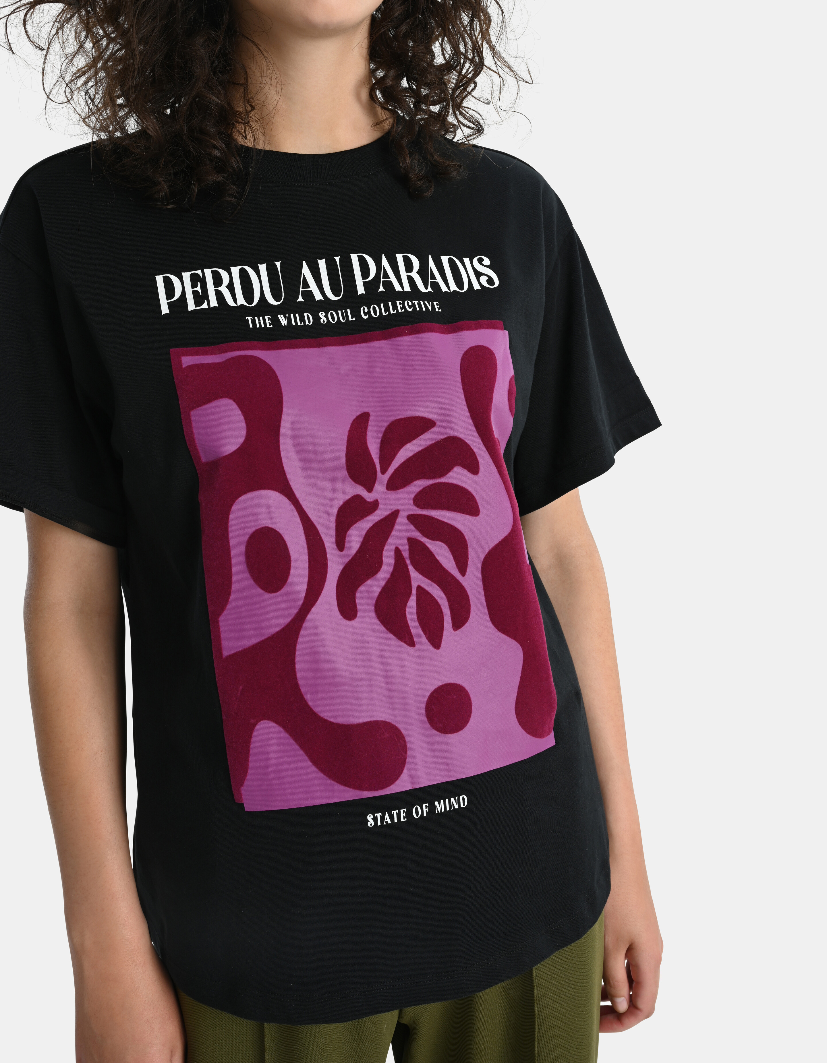 T-Shirt mit grafischem Aufdruck Schwarz SHOEBY WOMEN