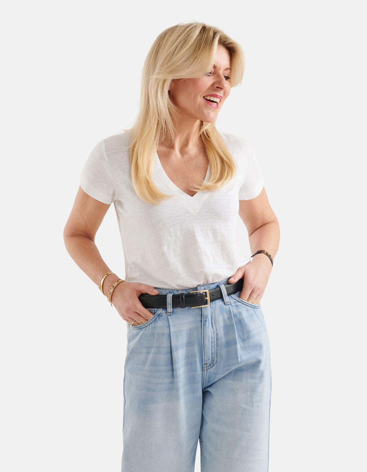 Leinen-T-Shirt Weiß von Lonneke SHOEBY WOMEN