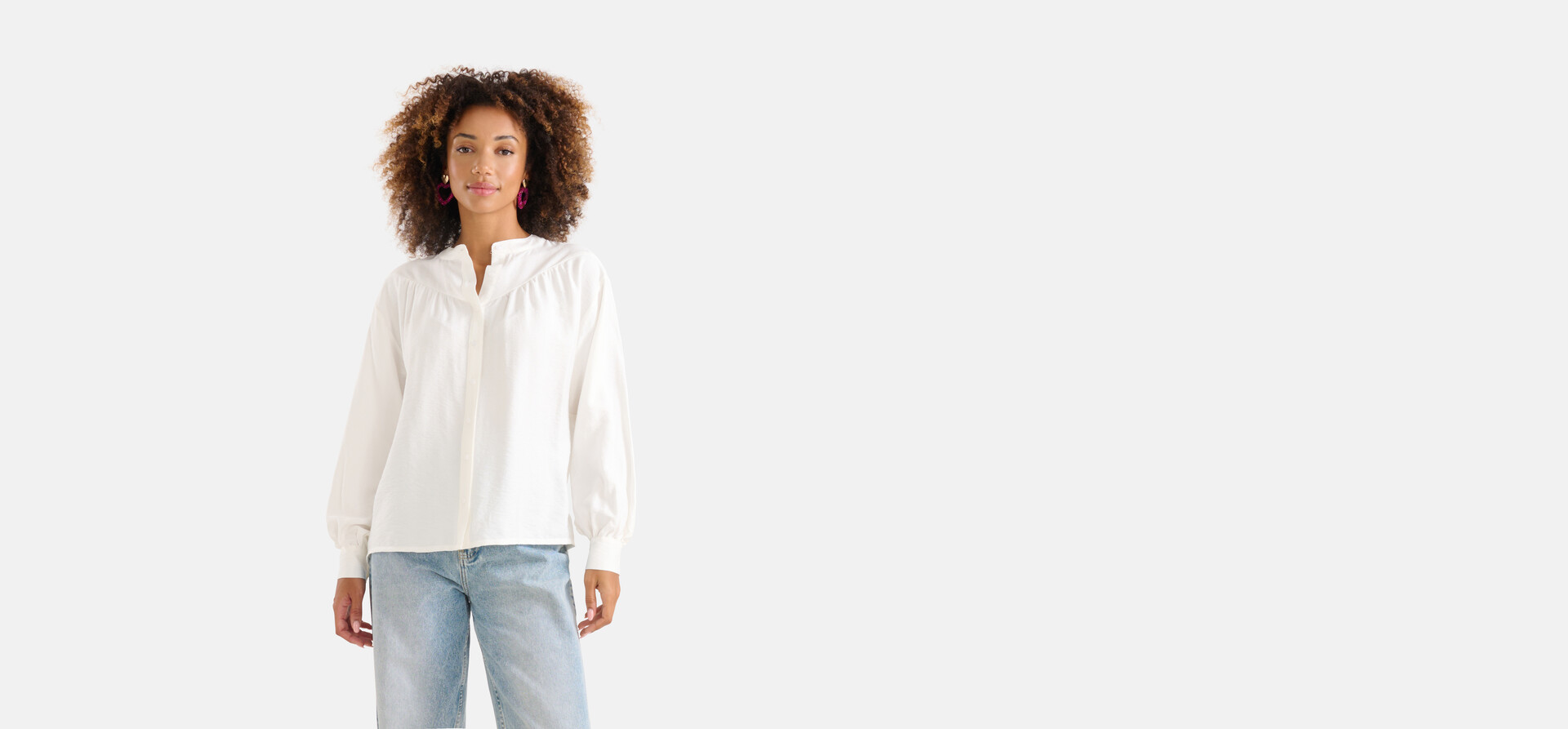 Relaxed Fit Hemd Weiß SHOEBY WOMEN