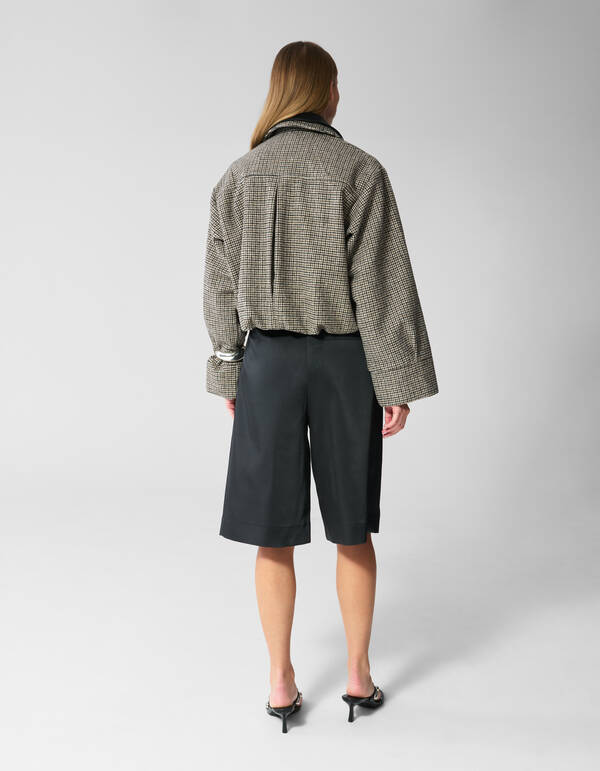 Bomberjacke aus Wolle mit Karomuster Grau SHOEBY WOMEN
