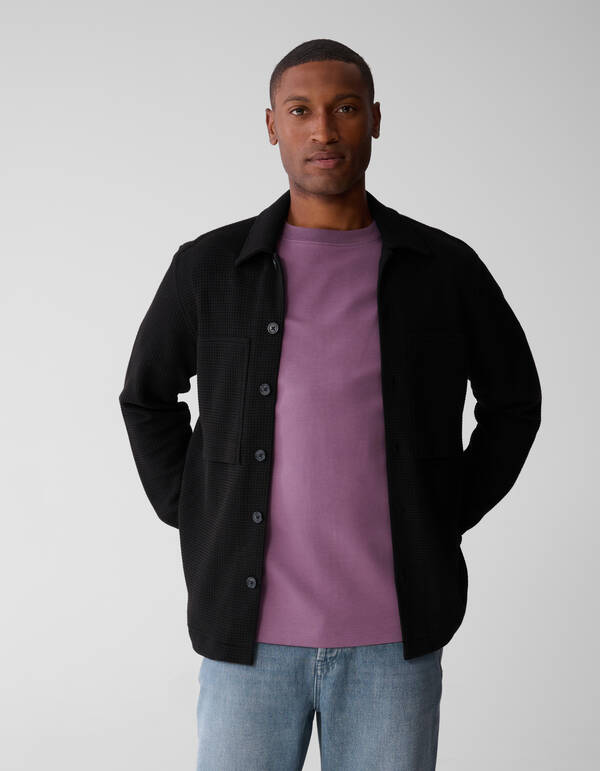 Waffle Overshirt Schwarz SHOEBY MEN