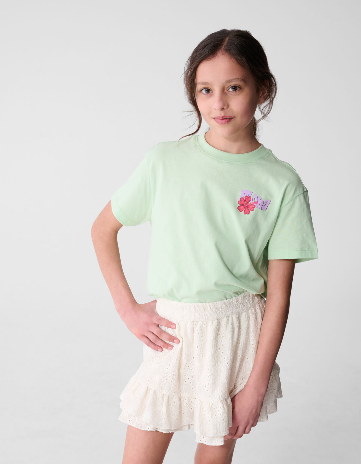 Aloha Artwork T-Shirt Hellgr&uuml;n SHOEBY GIRLS