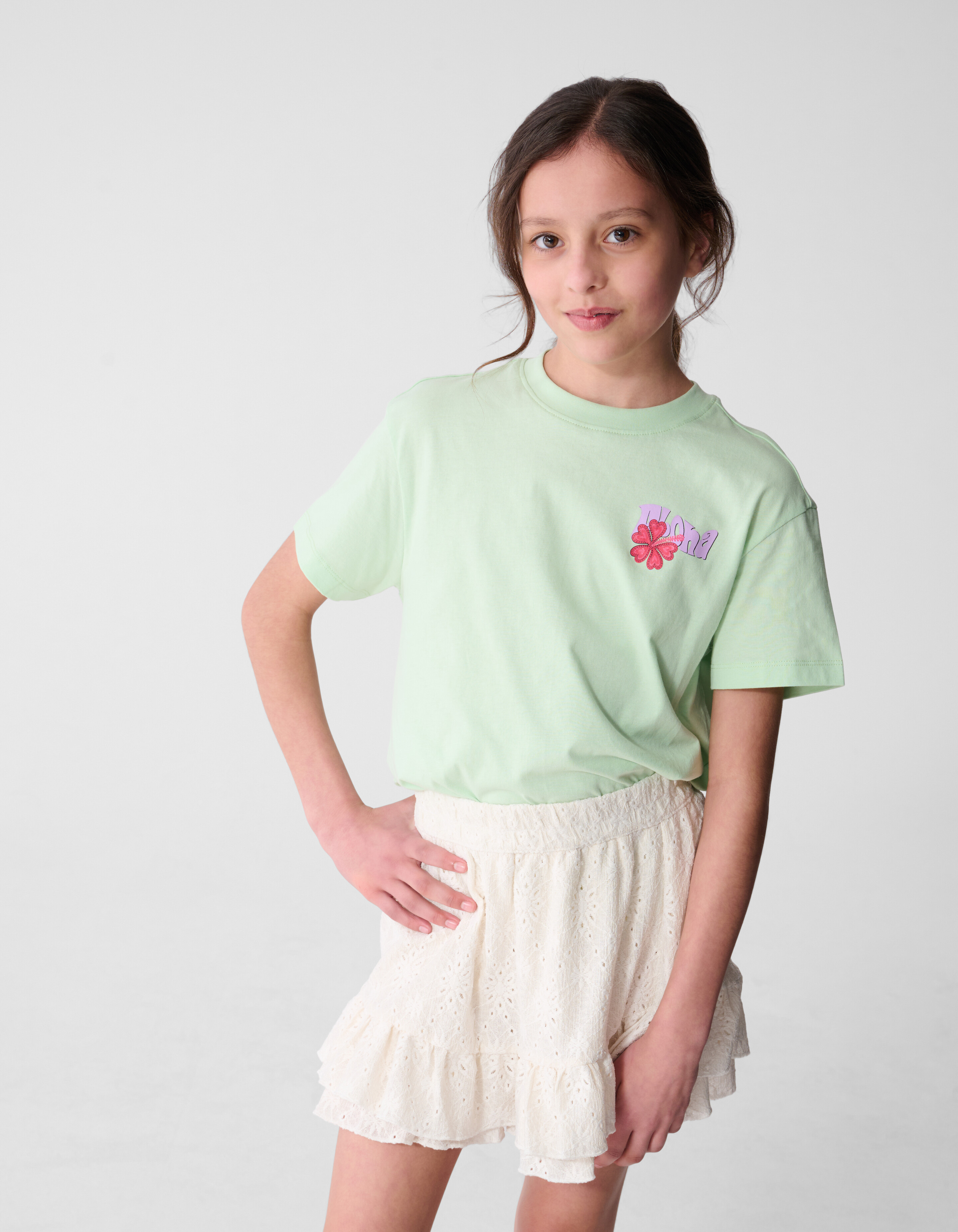 Aloha Artwork T-Shirt Hellgr&uuml;n SHOEBY GIRLS