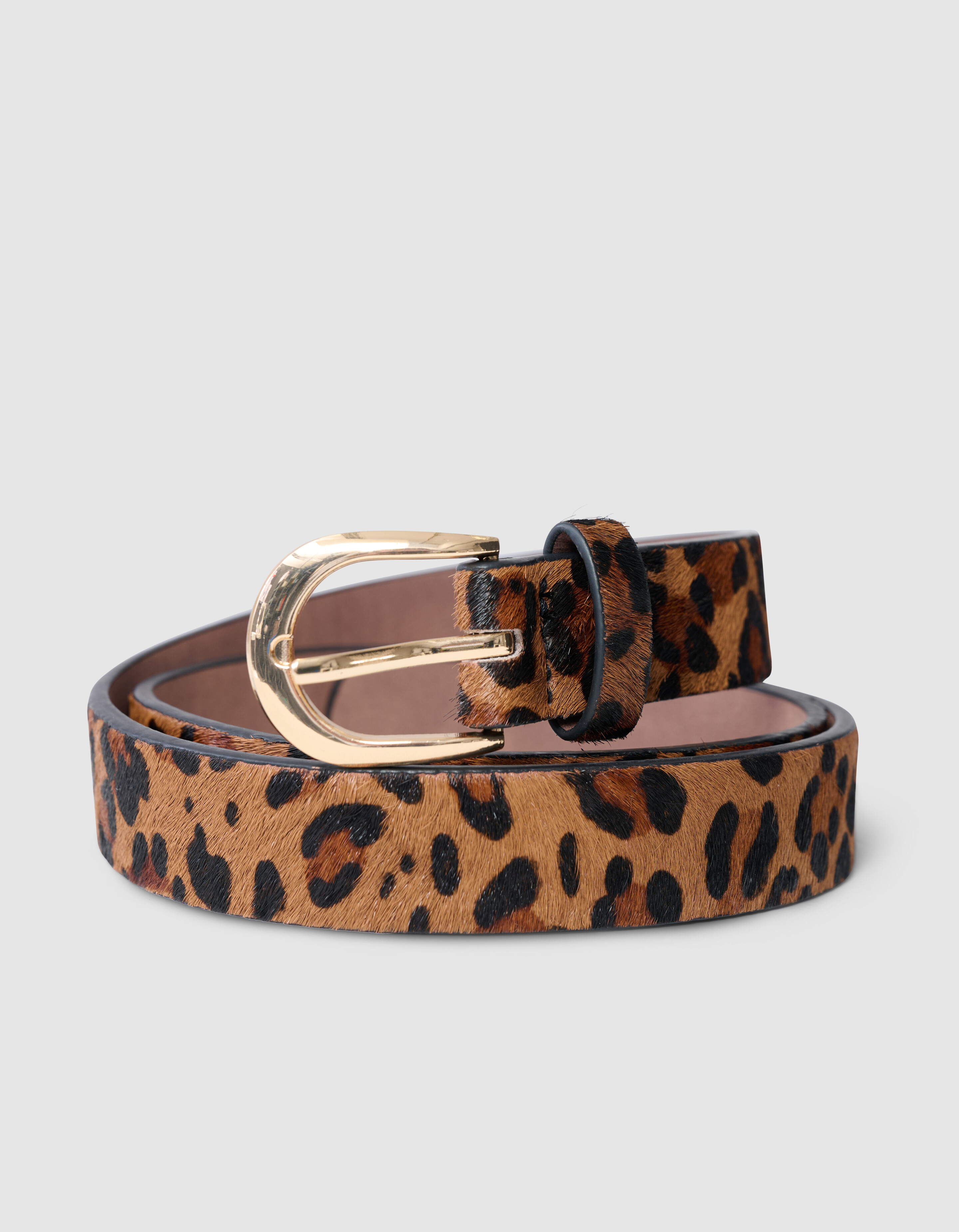 Haariger Leopard Riem Braun SHOEBY ACCESSOIRES
