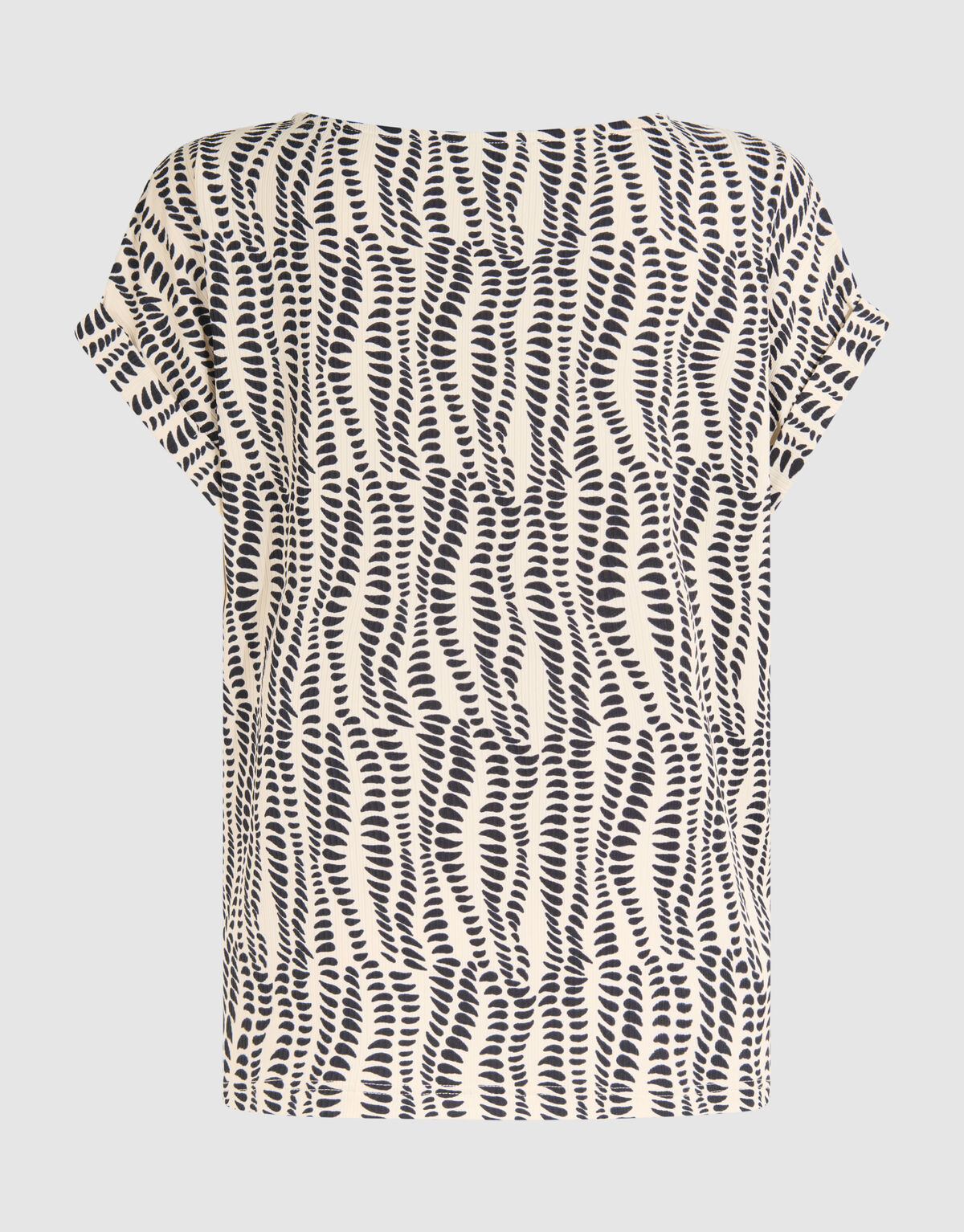 Printed Rib Jersey Top White SHOEBY WOMEN