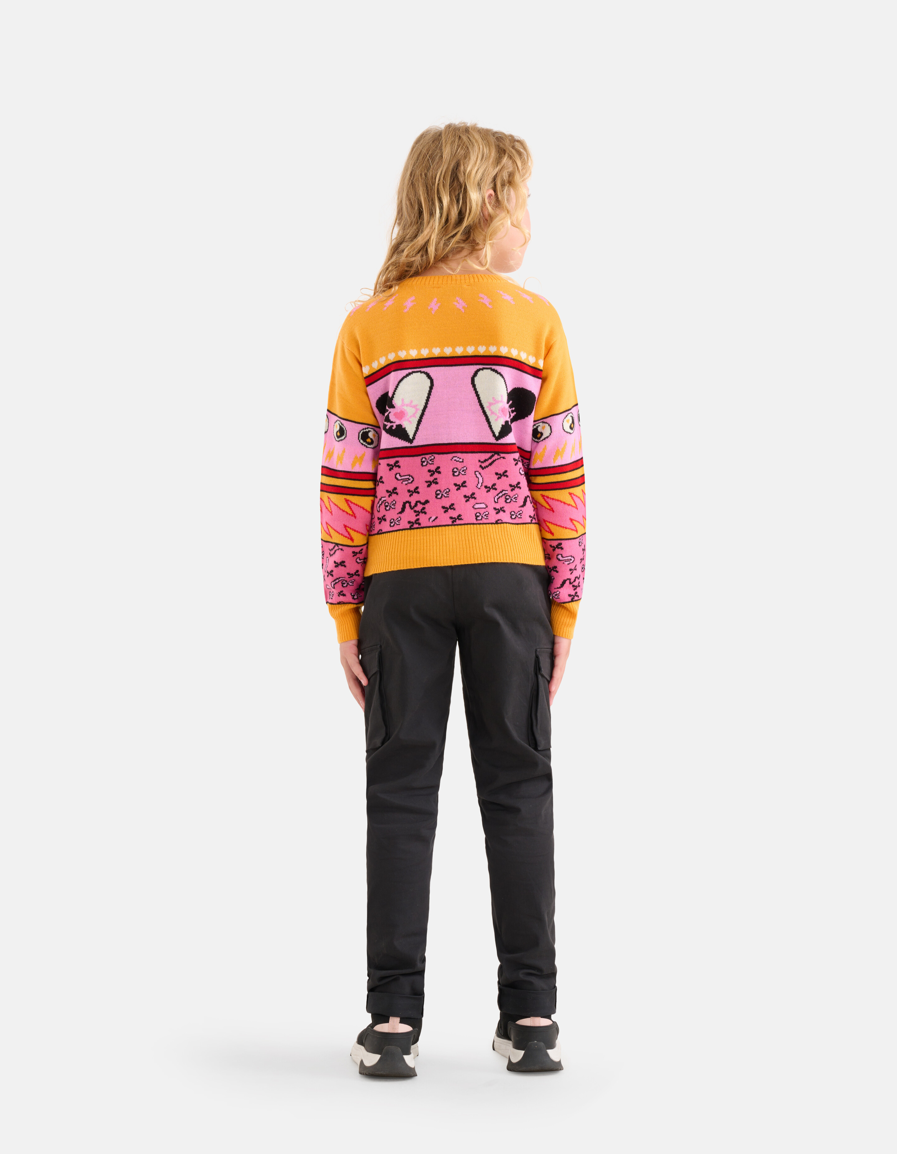 Grafische Strickjacke Orange SHOEBY GIRLS