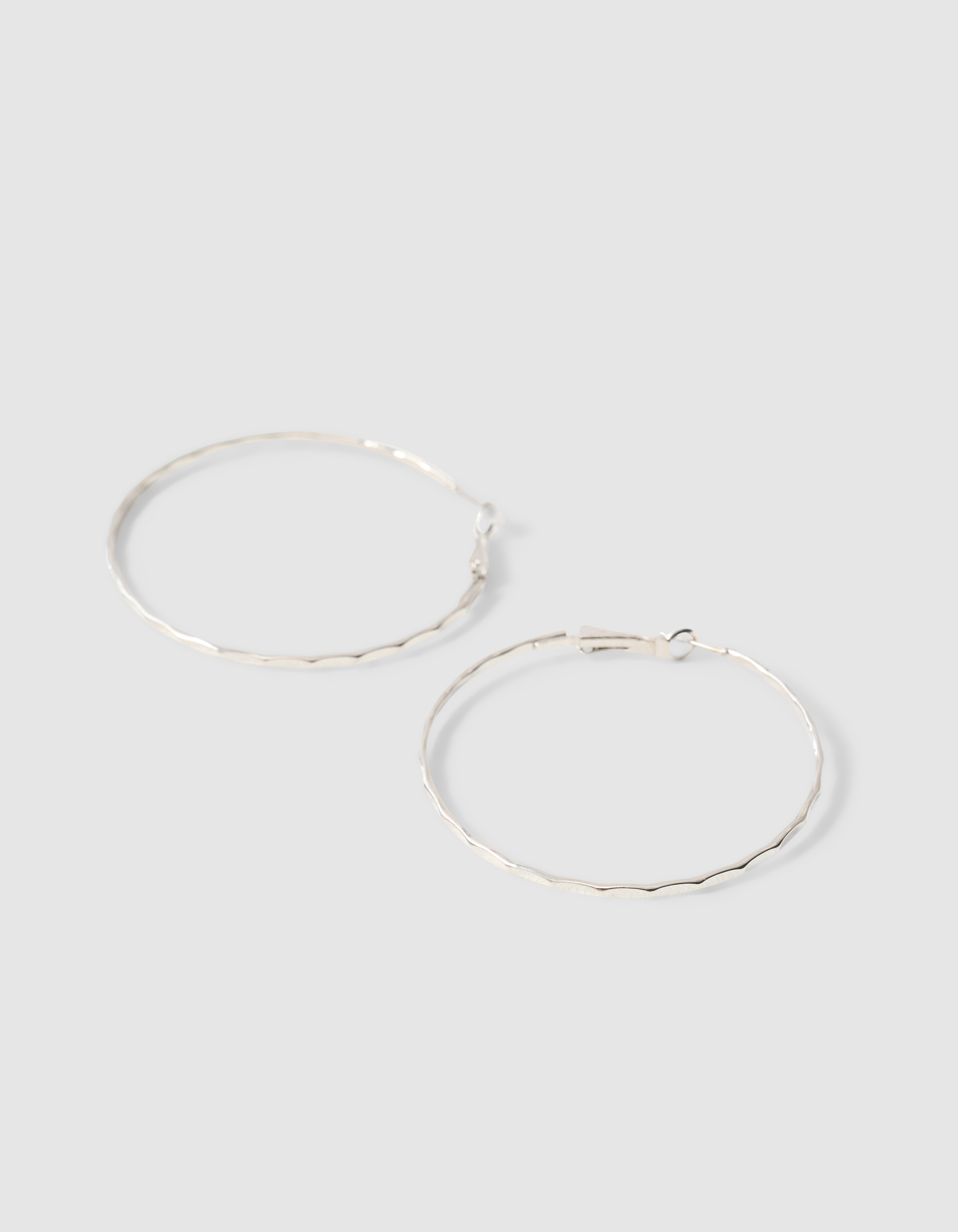 Große Reif-Ohrringe Silber SHOEBY ACCESSOIRES
