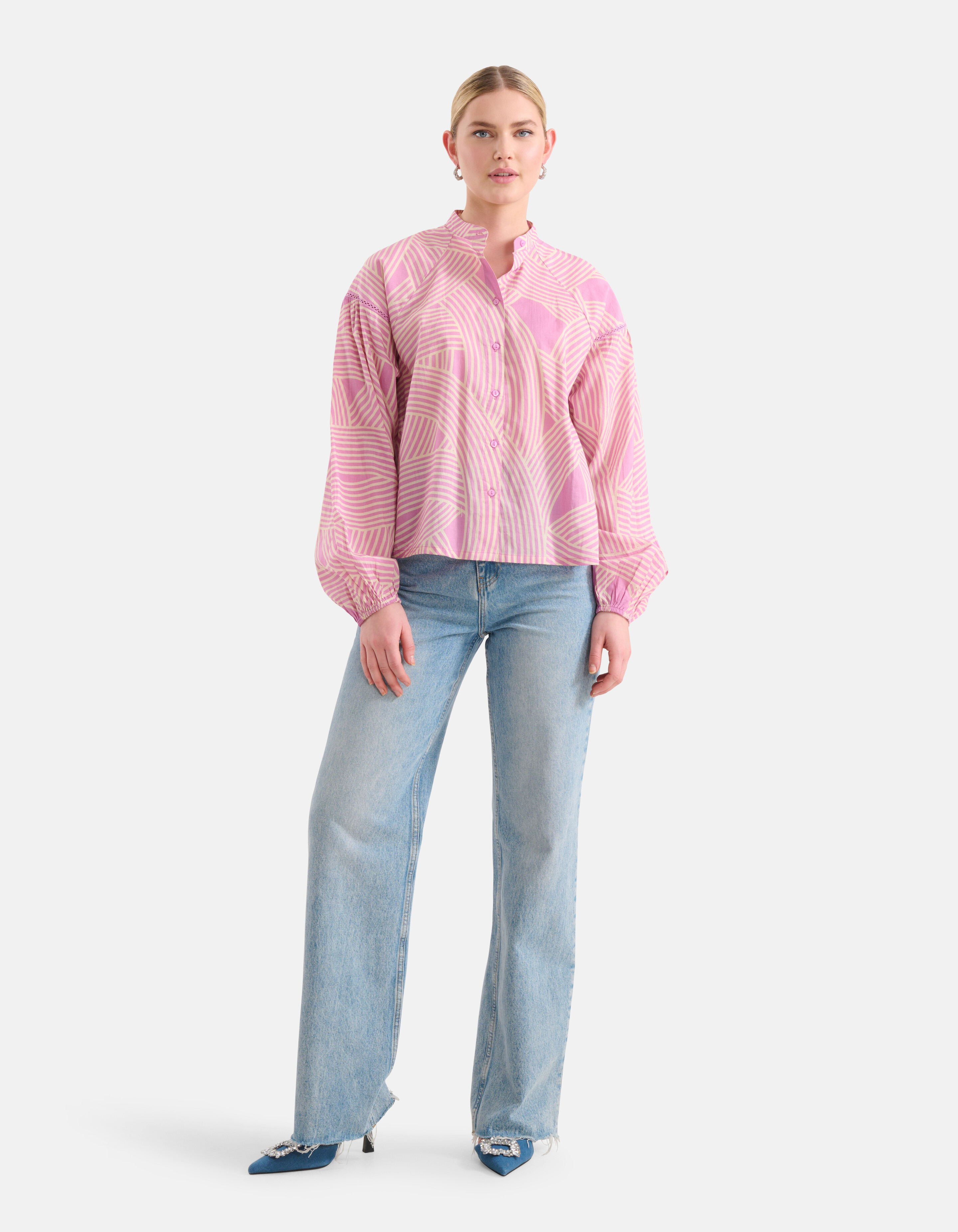 Voile Tape Blouse Roze SHOEBY WOMEN