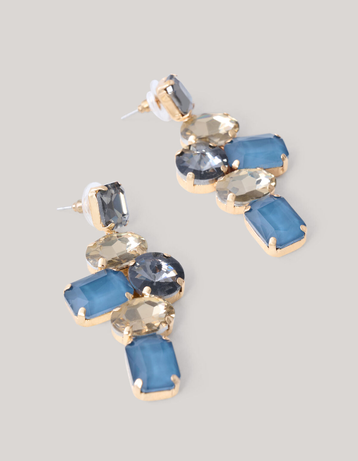 Hängende Strass-Ohrringe Blau SHOEBY ACCESSOIRES