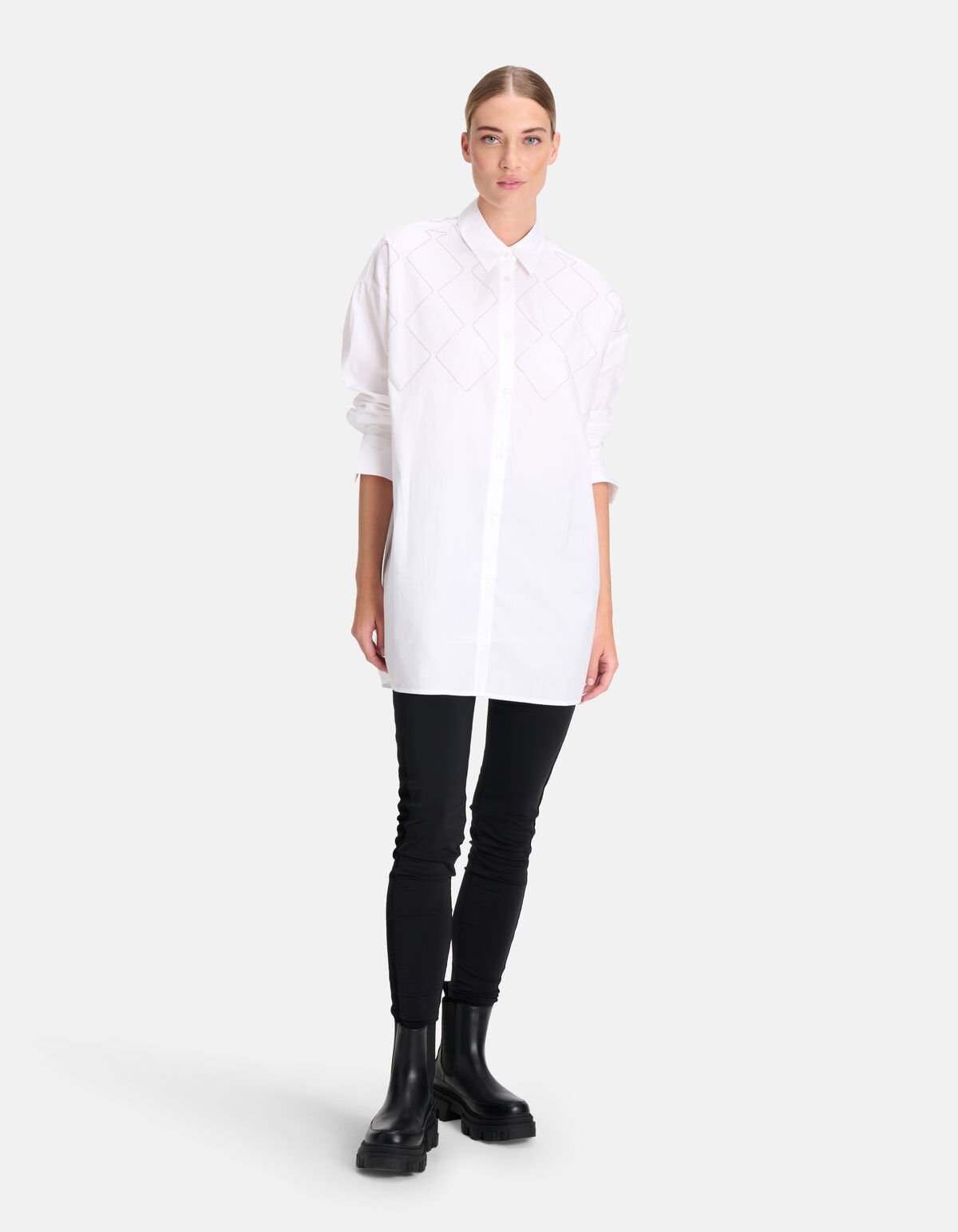 Ketten-Popeline-Bluse Weiß von Mieke SHOEBY WOMEN