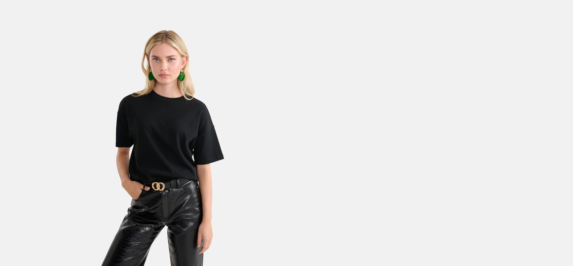 Dubbele Gesp Riem Zwart SHOEBY ACCESSOIRES