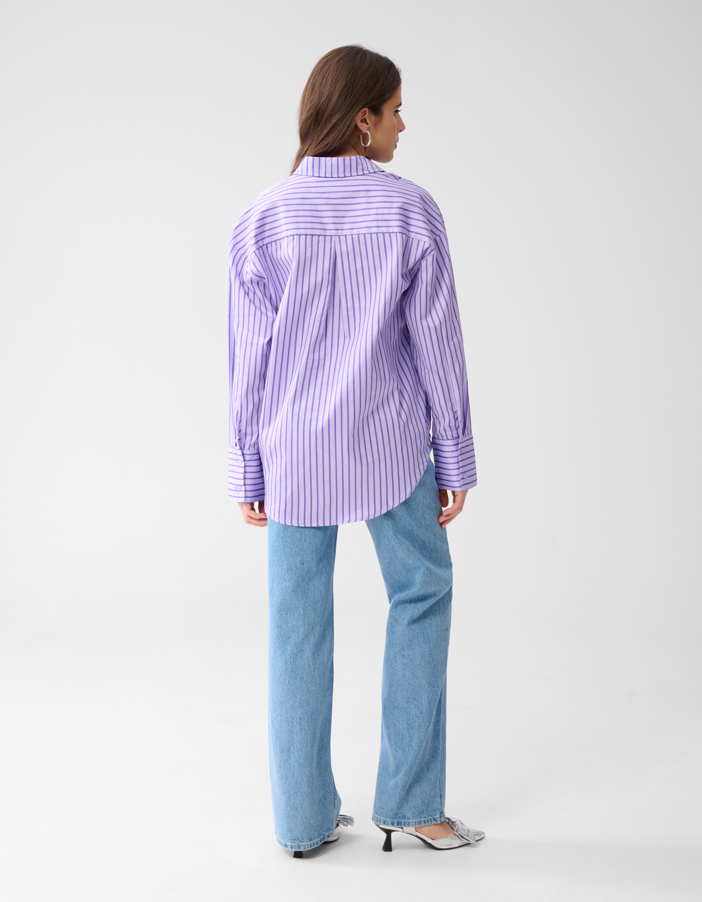 Nadelstreifen-Logo-Bluse Lila SHOEBY WOMEN